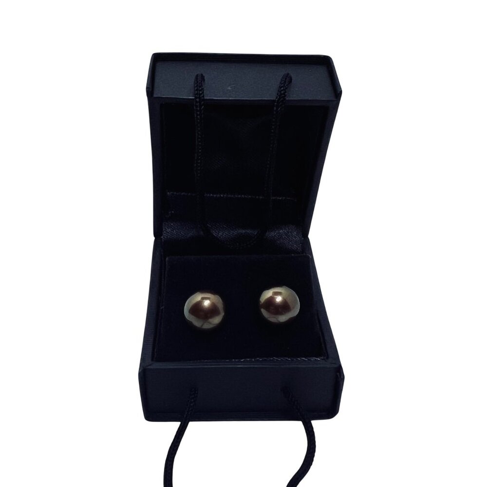 Honora 14k Gold And Chocolate Freshwater Pearl Pierced Stud Earrings (5983)